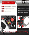 Close-up of Badass 8900W Brushless Concrete Ring Saw showing adjustment-free design features and knob adjustments for easy installation.