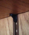 Black Twist In Shelf Pins 8 Pack Black Durable 5mm Shaft Angled 3D Printed Pegs in wooden cabinet