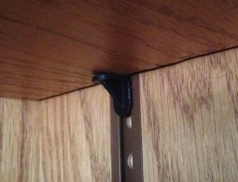 Black Twist In Shelf Pins 8 Pack Black Durable 5mm Shaft Angled 3D Printed Pegs in wooden cabinet