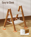 2 Step Stool Foldable Aluminum Ladder, Ultra Lightweight And Space Saving, Compact Portable Step Ladder For Home, Kitchen, Garage, And High Shelves Indoors with anti-slip feet