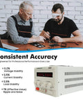Variable DC Power Supply 0 To 30V 0 To 20A Bench Power Source With Precise Output And LED Readout Real Time Voltage And Current Monitor For Prototyping DIY Electronics Lab Testing And Hands On Projects, white bench unit