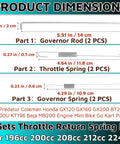 Throttle Return Spring Kit For 196cc 200cc 208cc 212cc 224cc Engines dimensions illustration