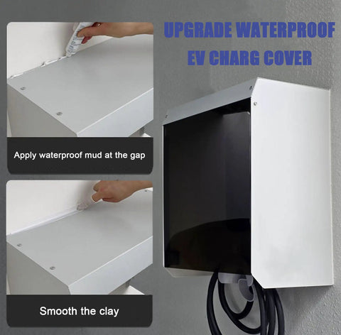 Tough As Nails EV Charger Cover Shields Your Wallbox From Freezing Rain And Blistering Sun With Rock Solid Galvanized Steel Enclosure and Magnetic Acrylic Door.