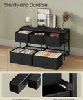 Totally Five Drawer Dresser For Bedroom And Entryway, Steel and MDF chest with nonwoven fabric bins, shown in a living room setting.