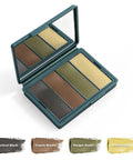 Four Color Ranger Multi Terrain Camo Face Paint Kit With Tactical Black Coyote Brown Ranger Green Desert Sand palette and mirror