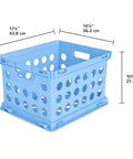 Top Rated Hassle Free Breezy Blue Stackable Plastic Storage Bin With Full Grip Handles, dimensions 17¼ x 14¼ x 10¾ inches.