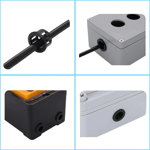 20 Pack Snap In Knockout Insulating Bushing Kit for Electrical Wiring, 1 Inch Nylon Cable Hole Grommets, Black Flame Retardant Nylon Six Six, Durable, Breeze To Snap In, Protect Wires And Tubing, 25mm Mount Size on cable and enclosure