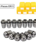 Top Tier ER11 Spring Collet Chuck Set Range 1mm To 7mm For CNC Milling And Engraving Lathes with 13 pieces alloy steel.