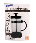 Box of 12 Ounce Glass French Press Coffee And Tea Brewer for single cup brews, featuring durable heat resistant glass and plastic exterior.