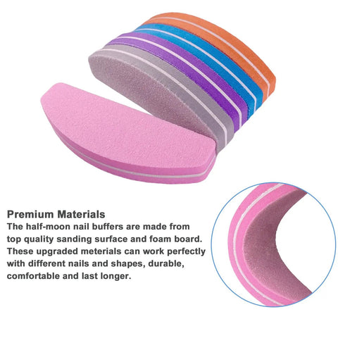 10 Piece Nail File And Buffer Set Double Sided 100 And 180 Grit For Acrylic And Natural Nails Emery Board Buffing Blocks Kit