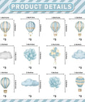 Totally Adorable Hot Air Balloon Cupcake Toppers for Baby Shower Party Decor Soft Pastel Balloons and Clouds Dessert Toppers