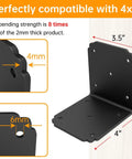 Beefy 4x4x3.5 Pergola Brackets Heavy Duty L Brackets For Wood 4 Pack Corner Brackets For Decks Shelves And Fences 800 Lbs