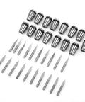 FTVOGUE ER11 Collet Chuck And Pointed Knife Set For CNC Milling, set includes collets and pointed knives for precision cutting.