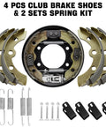 Brake Shoes And Spring Kit For Club Car DS GE 1995 And Up And Precedent Golf Carts With Automatic Adjust Brakes 4 Shoes And 2 Spring Sets OEM 1018232 01 Replacement Pads For Golf Carts Durable Golf Cart Brake Upgrade
