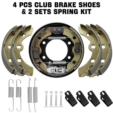 Brake Shoes And Spring Kit For Club Car DS GE 1995 And Up And Precedent Golf Carts With Automatic Adjust Brakes 4 Shoes And 2 Spring Sets OEM 1018232 01 Replacement Pads For Golf Carts Durable Golf Cart Brake Upgrade