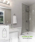 Image of bathroom with Dual Tech Humidity Sensor Switch For Bathroom Fan And Light With PIR Motion And Humidity Detection.