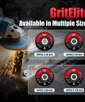 60 Pack Flap Discs 4 1/2 Inch For Angle Grinder Set With 40 60 80 120 Grit Type 29 Zirconia Abrasive Wheels shown with grinder in use