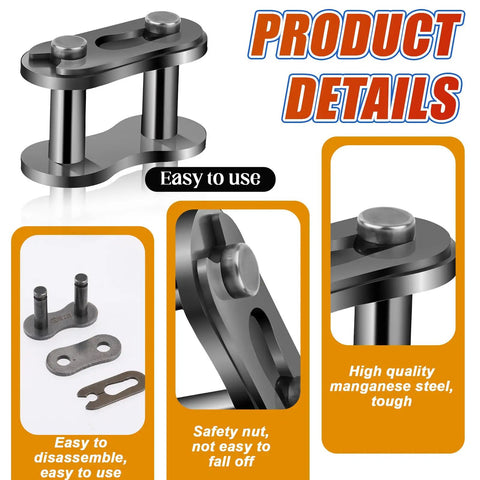 Product details of 8 Piece 420 Chain Master Links Set For Dirt Bikes And ATVs, showing easy-to-install steel alloy connectors.
