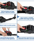 Instructional guide for Real Deal Heavy Duty Retractable Ratchet Straps Two Inch By Ten Feet Four Thousand Pound Break Strength Two Pack