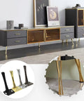 Four piece metal furniture legs with anti slip pads for tables cabinets couch and bookcase heavy duty DIY replacement feet