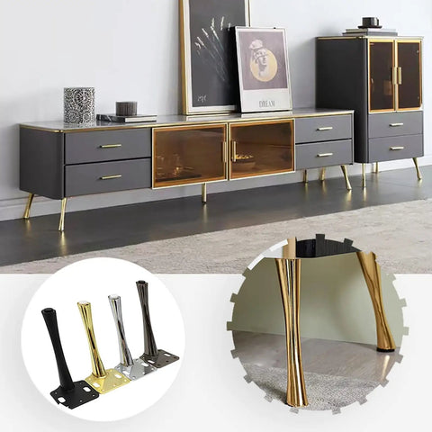 Beefy Heavy Duty Metal Furniture Legs Set For Sofa Cabinet Or Chair Modern Angled Design DIY Replacement Feet showcase