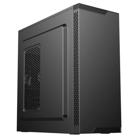 Side view of Black USB 3.0 Steel ATX Mid Tower PC Case with front 2x120mm and rear 1x120mm preinstalled fans, Micro ATX and Mini ITX compatible