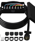 No Sweat Straight Plug And Play Heavy Duty 7 Way Trailer Cord Inline Wiring Harness 10 Foot Tow Kit with junction block and connectors.