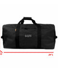Black Heavy Duty Cargo Duffel For Travel And Gear, Large Sport Equipment Bag With Water Resistant Material, Rugged Square Shape, 24x12x12 in.