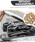 Brass Grease Fitting Kit One Set With Straight And Angled Zerk Nozzles For Automotive And Industrial Use Storage Box Included next to open car hood
