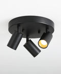 Shura Round 3-Light Integrated LED Ceiling Fixture With Rotatable Heads White Flush Mount 3000K 1365 Lumens, black variant