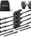 Heavy Duty Self Retracting Ratchet Straps 1 Inch Wide 12 Feet Long With 1500 Lb Break Strength Quick Release Padded Handle