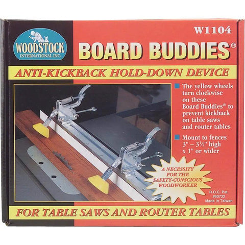 Board Buddies Yellow Pair Pro Grade For Table Saws And Router Tables Keep Even Pressure, Clockwise Wheels Prevent Kickback, Fully Adjustable Fence Mount Safety Accessory For Cleaner, Safer Woodworking