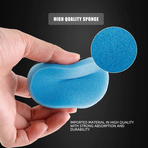 Close-up of blue sponge from Pro Grade Auto Detailing Pad Kit With 44 Mixed Buffing Pads And Backing Pads In 1 2 3 Inch Sizes