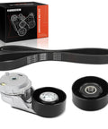Engine Serpentine Belt Drive Kit for Chevy Trailblazer 2002-2009, GMC Envoy, Buick Rainier, Isuzu Ascender, Saab 9-7X kit components