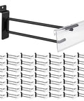Heavy Duty 8 Inch Slatwall Double Bar Hooks Black 50 Pack For Retail Displays And Trade Shows Tough As Nails Powder Coated Steel With Anti Slip Tilted Tip For High Traffic Environments