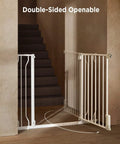 Adjustable Baby Gate For Stairs And Doorways From 29.5 To 41.3 Inches Wide, 30 Inches Tall, double-sided openable white gate