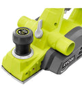 Close-up of Beast Corded Hand Planer with Kickstand and Dual Dust Ports, showing depth adjustment dial and motor cover.