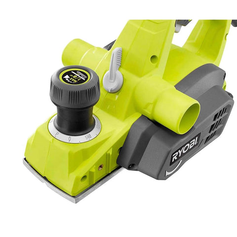 Close-up of Beast Corded Hand Planer with Kickstand and Dual Dust Ports, showing depth adjustment dial and motor cover.
