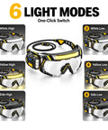 Kickass Rechargeable LED Safety Glasses With Hands Free Work Goggles Delivering Four Flexible Light Modes featured with 6 light modes.