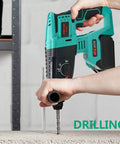 18V SDS Plus Brushless Cordless Rotary Hammer Drill With 3 Modes For Concrete And Stone Hammering Chiseling And Drilling
