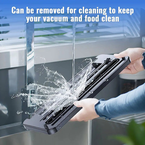 8 In 1 Food Vacuum Sealer Machine With Canning Sealer being cleaned under a kitchen tap