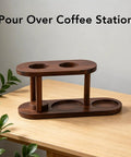 Keep It Real And Fresh With This 14 6 Inch Solid Wood Pour Over Coffee Station Stand featuring a stable elevated platform.