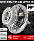 Beefed-Up Front Wheel Bearing Hub Assembly For 4WD And AWD With ABS 6 Lug Fits GM Full Size Trucks And SUVs From Tahoe To Suburban To Silverado And Escalade 07-14 Easy Install Durable Replacement, showing hub and ABS sensor