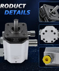 High-Flow 16 Gpm Two Stage Hydraulic Log Splitter Pump With 3000 Psi Rating, showing product details and components.