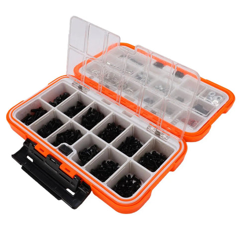 537 Piece RC Screw Kit With M3 And M4 Stainless Steel Screws Nuts Bolts Washers And Hex Wrenches For One Eighth One Tenth One Twelfth One Sixteenth RC Cars And Trucks Ready To Upgrade And Get You Back On The Track in orange storage case