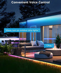 Outdoor LED Strip Lights 98.4 Feet Smart RGBIC Tape Lights for patio with app and voice control at night