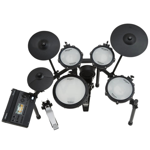 TD313 V-Drums Electronic Drum Kit Bundle with low-noise setup, advanced V31 engine, shown with drum pads and cymbals.