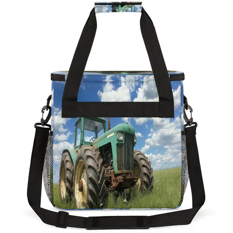 Farm Vintage Tractor Style Coffee Maker Bag Travel Organizer with tractor print, waterproof polyester, front view