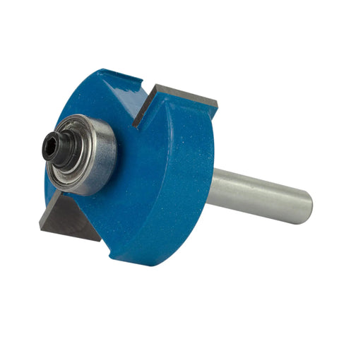 Rabbeting Router Bit With 1/4 Inch Shank, 1/2 Inch Cutting Height, Pro Grade Carbide Tipped With Baked On Teflon Coating, side view