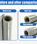 Before and after comparison of pipes treated with Heavy Duty Integrated Internal And External Pipe Threading Tool Set.